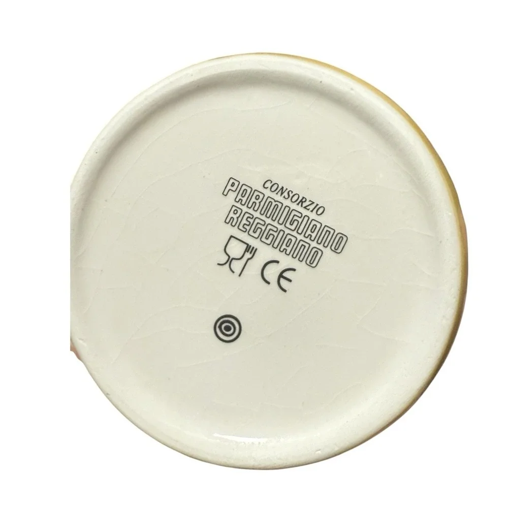Parmigiano-Reggiano Cheese Slice Ceramic Container Lid CheeStyle Yellow Italy